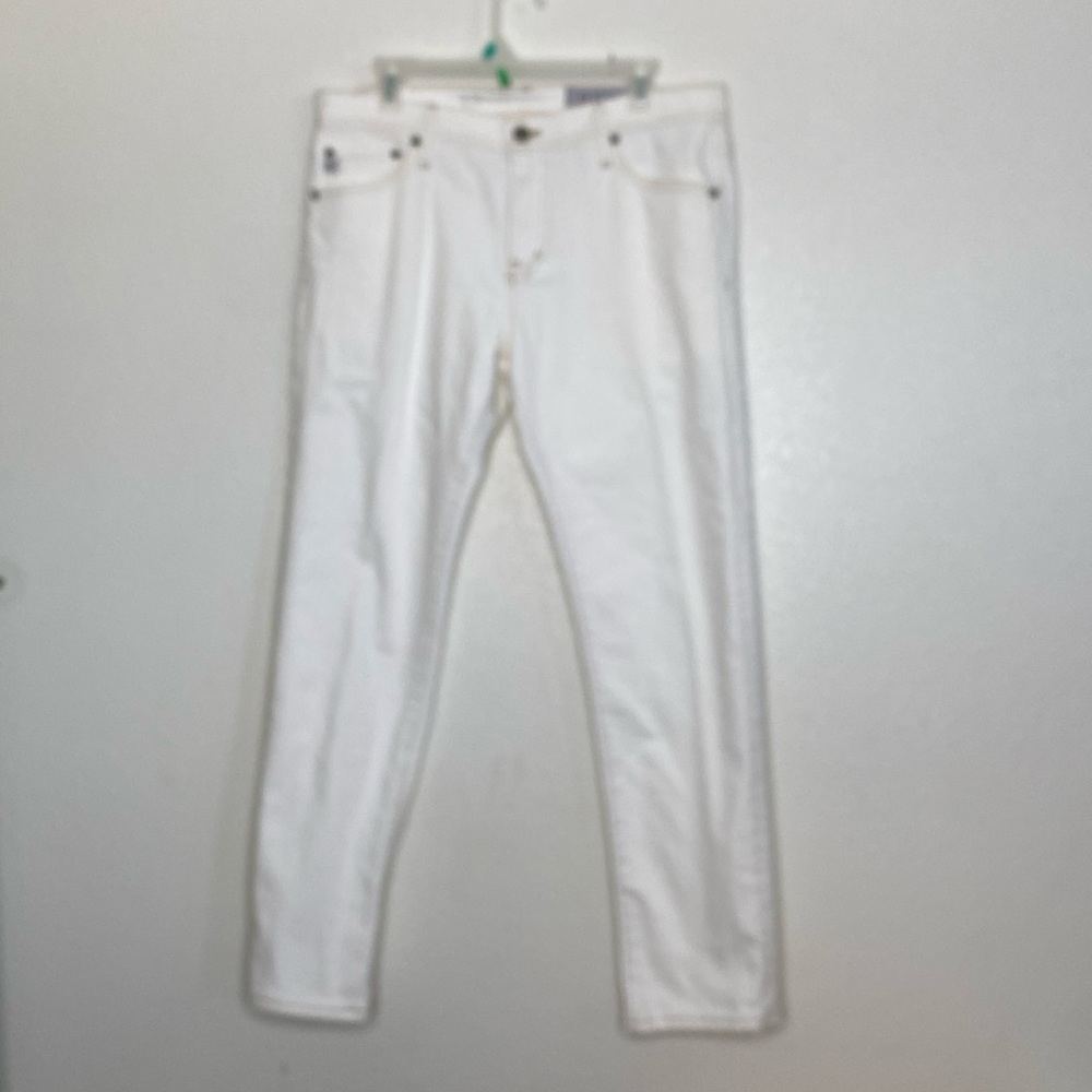 AG Adriano Goldschmeid Men’s “The Tellis” Modern Slim White Jeans Size 33R
